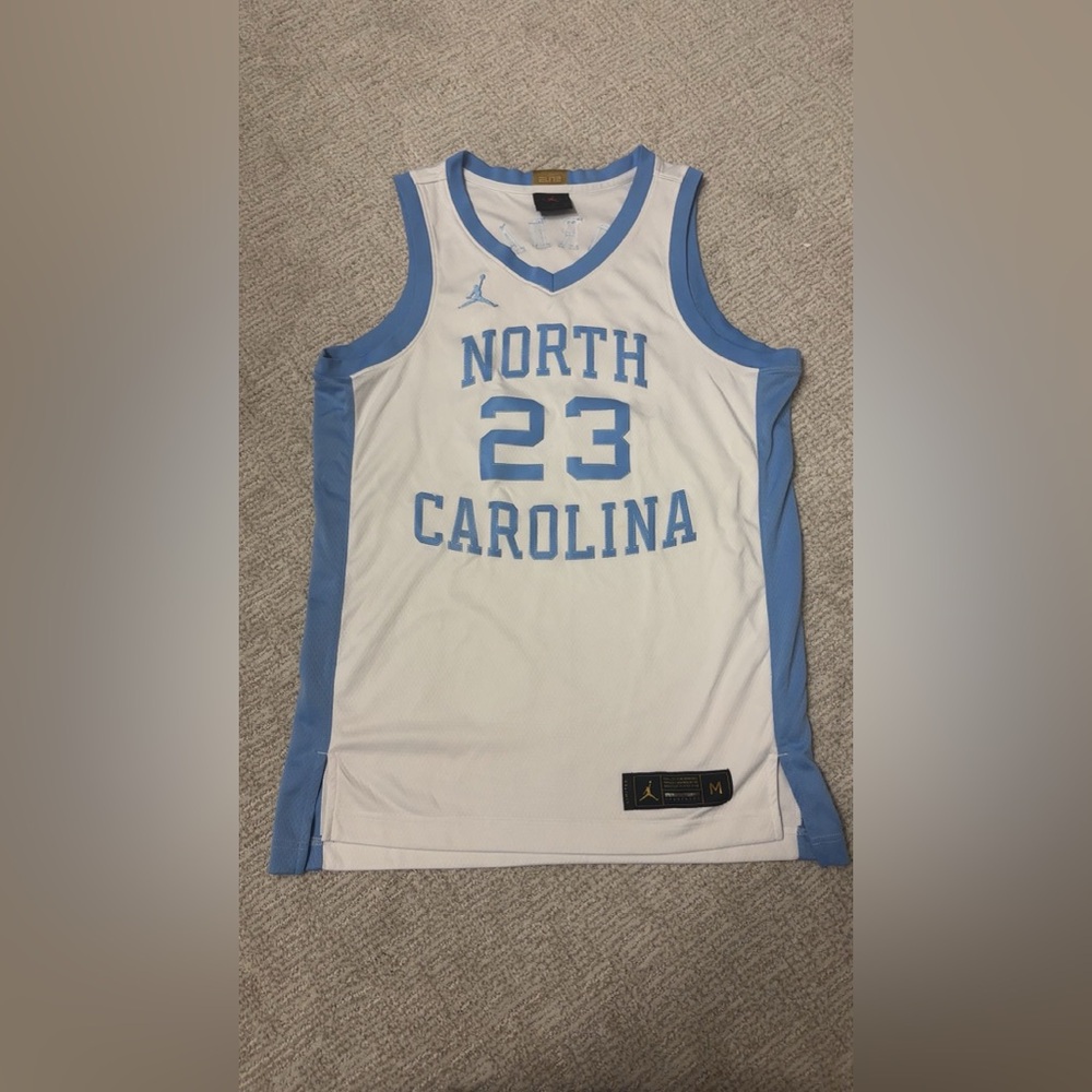 UNC Jordan White and Blue Jersey